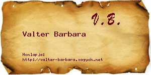 Valter Barbara névjegykártya